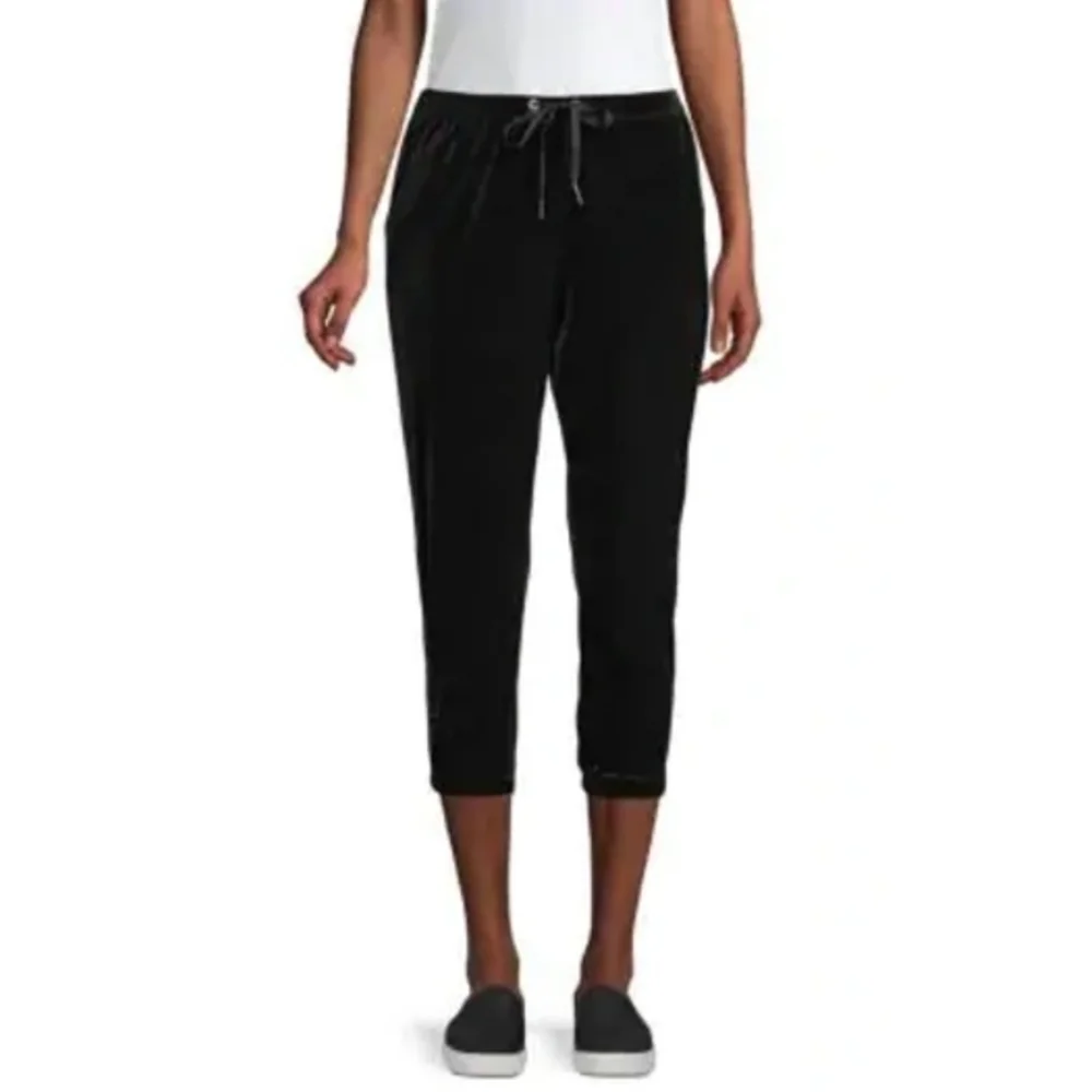 N:PHILANTHROPY // sorrel cropped black velvet jogger pants